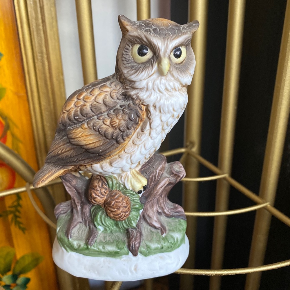 Vintage owl ceramic figurine